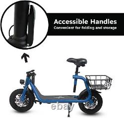 Vélo électrique de sport pliable pour adultes de 450W avec siège et panier