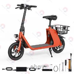 Vélo électrique pliable rouge pour adulte avec siège Scooter électrique Moped Commuter 450W 36V